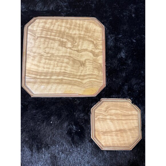 Vintage Octagonal Decorative Coasters Trivets Elegant Victorian Lady Design - Picture 11 of 13